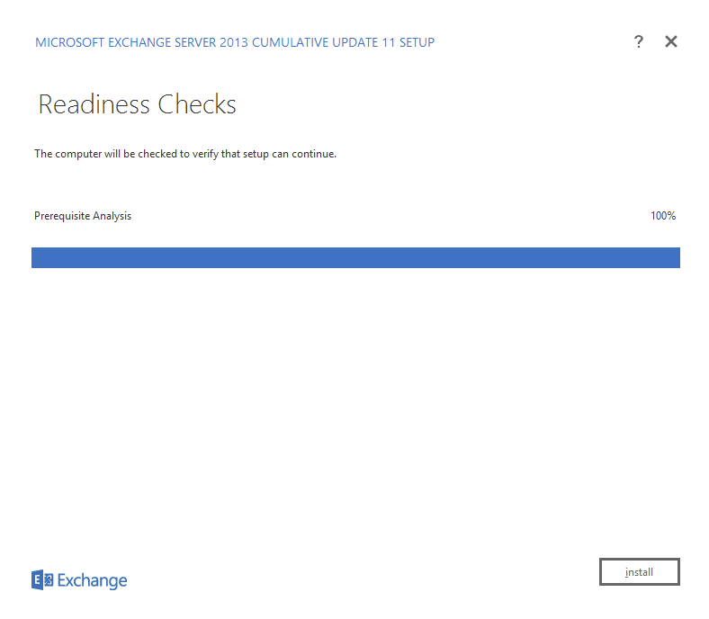 Microsoft Exchange 2013 CU11 Readiness Checks Error