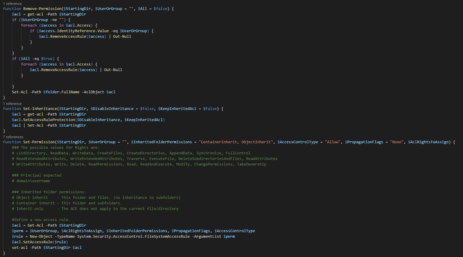 Manage NTFS permissions with Powershell
