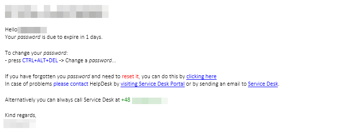 Just different approach to Active Directory Password Notifications