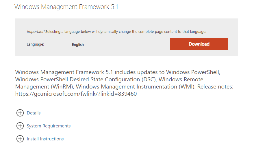 Windows Management Framework 5.1