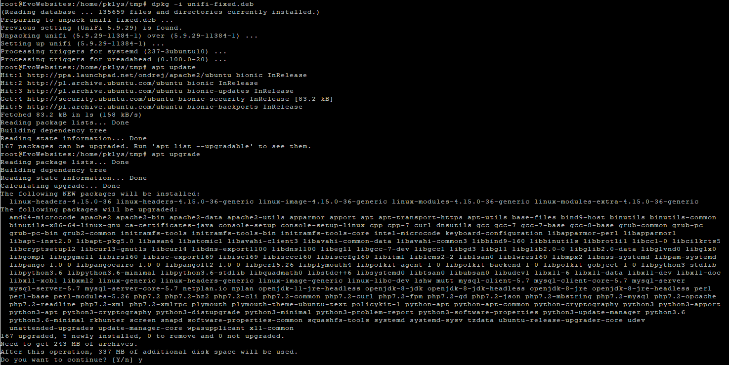 Ubuntu 18.04 – Fixing Unifi .deb package to run with 3.6 mongodb