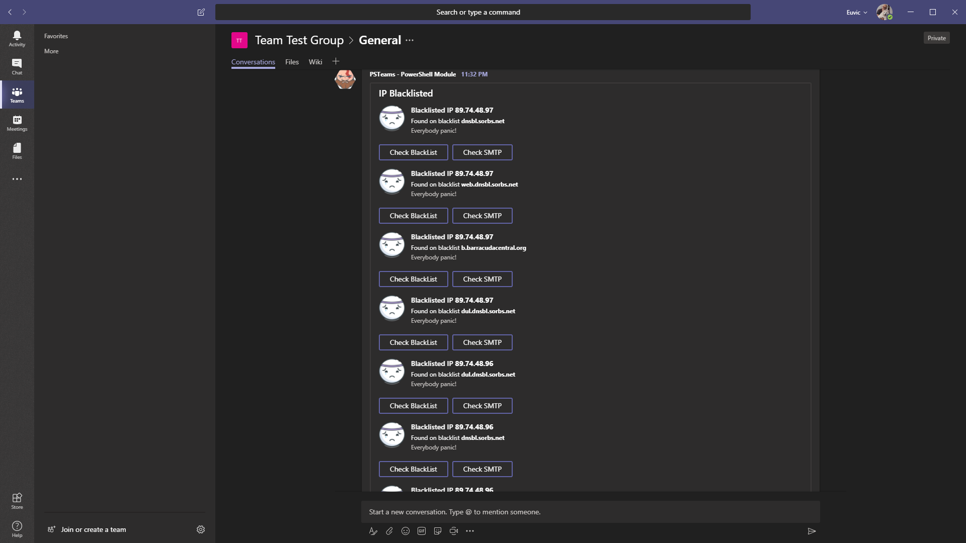 PSBlackListChecker – Notifications to Microsoft Teams, Slack of Blacklisted IPs