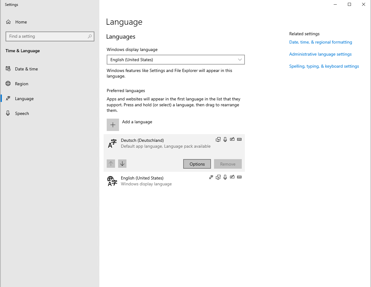 Windows 2019 – How to add language pack?