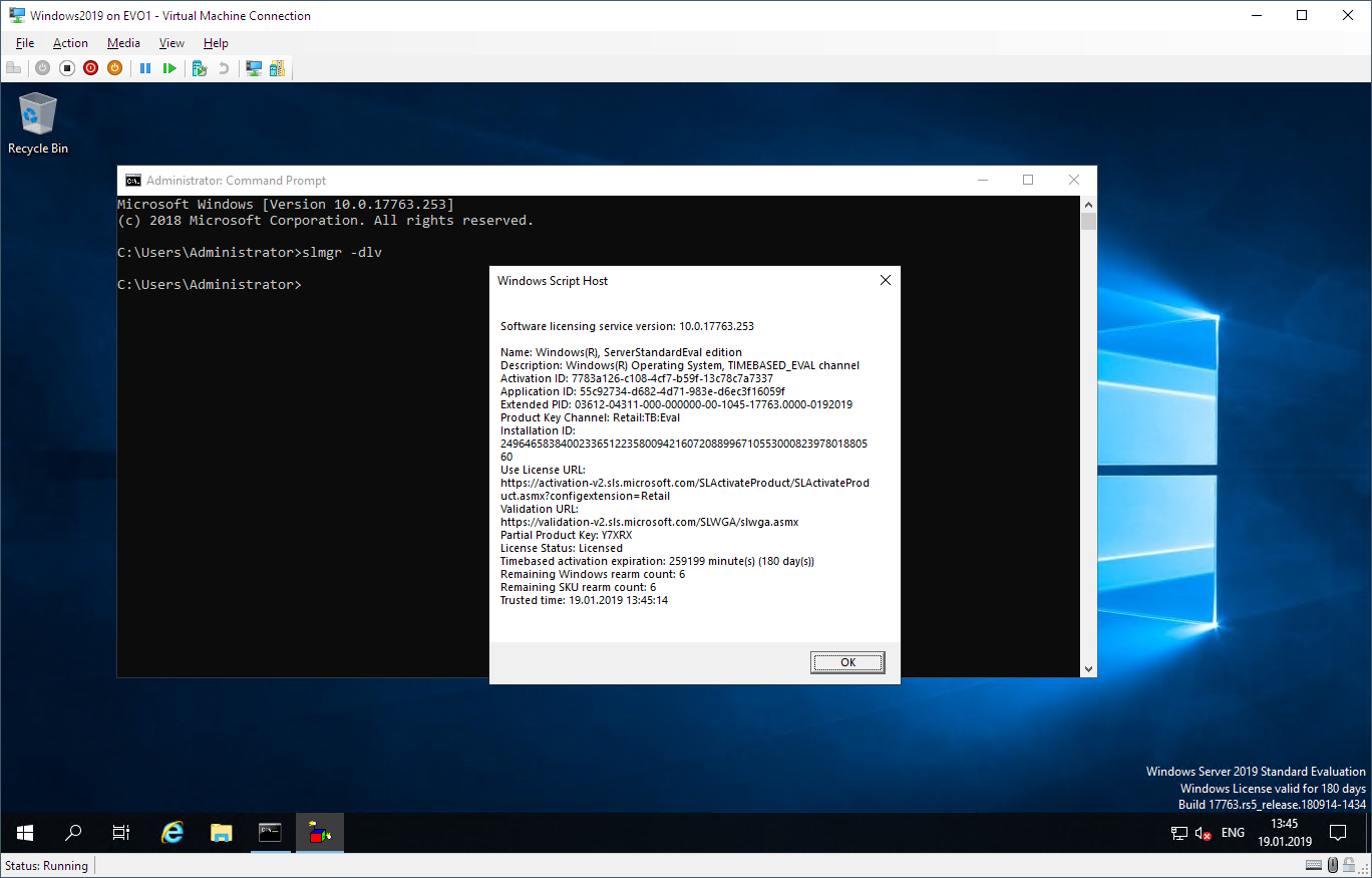 Windows 2019 - Windows License Expired