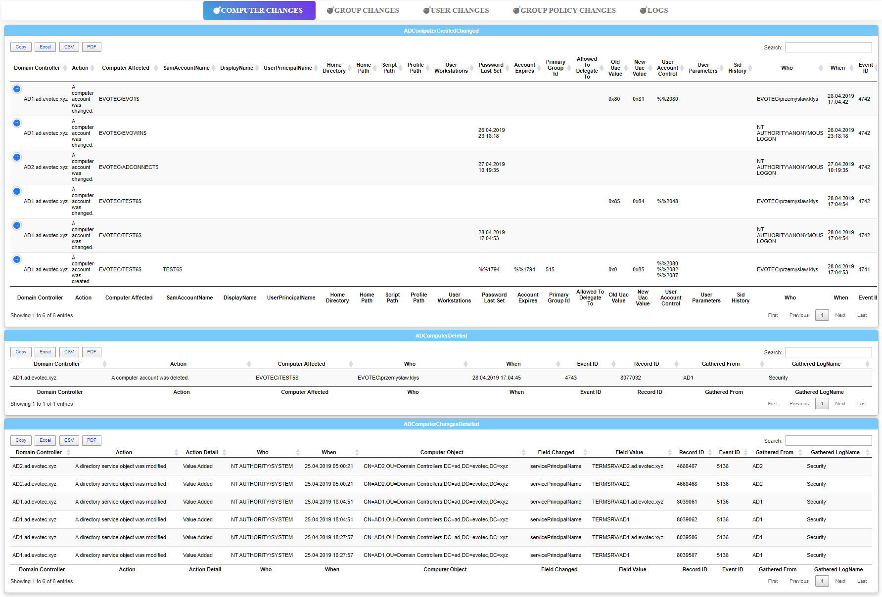 Dashimo showing Find-Events Dashimo showing Find-Events
