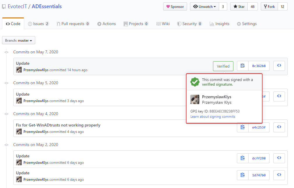 Getting Verified badge next to your GitHub commits in VS Code