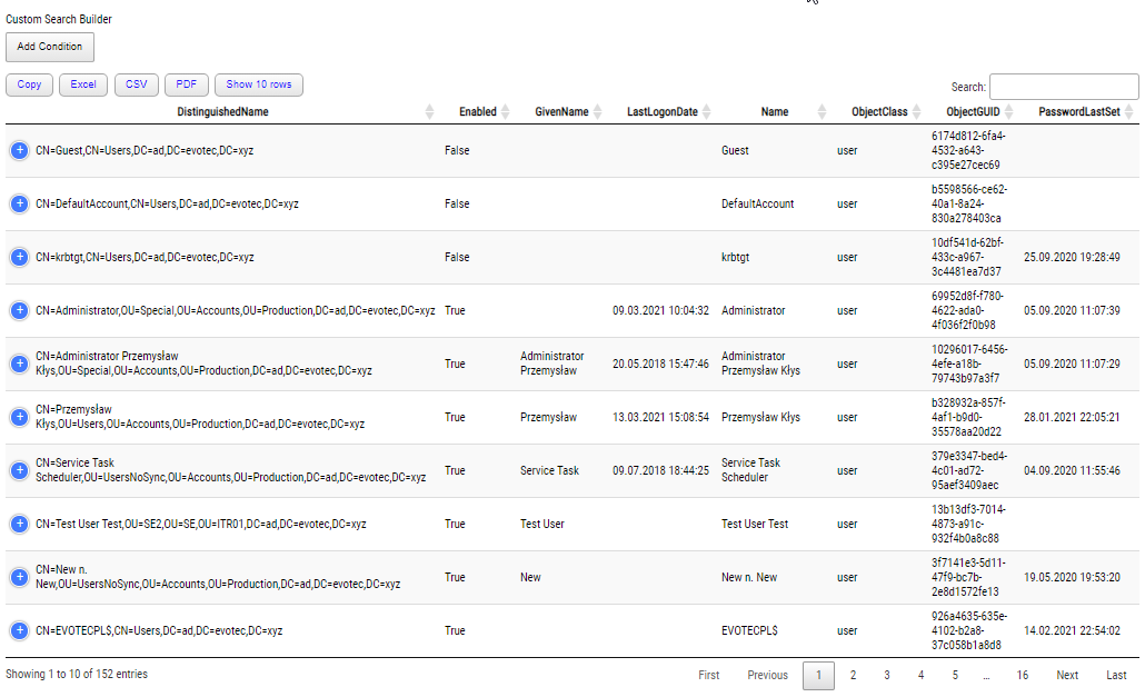 Search Builder in HTML Tables PowerShell Search Builder in HTML Tables PowerShell